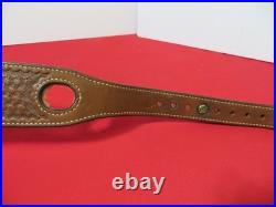 Bianchi Cobra Grande #73 White Stitched Tooled Sheep Backed Leather Rifle Sling