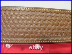 Bianchi Cobra Grande #73 White Stitched Tooled Sheep Backed Leather Rifle Sling