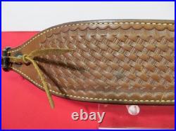 Bianchi Cobra Grande #73 White Stitched Tooled Sheep Backed Leather Rifle Sling