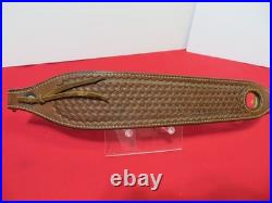 Bianchi Cobra Grande #73 White Stitched Tooled Sheep Backed Leather Rifle Sling