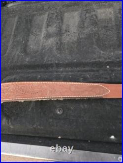 Bianchi Cobra White Stitched Tooled Sheep Backed Leather Rifle Sling