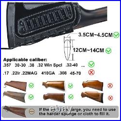 Black 1 Set Of Leather Buttstock & Rifle Ammo Holder Sling. 30/30.38. 357 USA