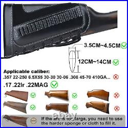 Black 1 Set Of Leather Rifle Sling Cartridge Holder Buttstock. 22LR. 22MAG. 17HMR