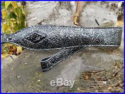 Black Cobra Diamond- Embossed Western pattern with Antique Silver Rifle Sling LIMI