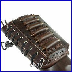Black Cow Leather Rifle Buttstock With Matched Gun Shoulder Sling USA Shipping