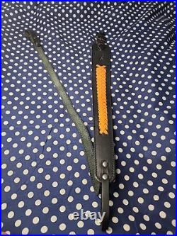 Black Leather Orange Weaved Stitched Rifle Sling W Uncle Mikes Swivels