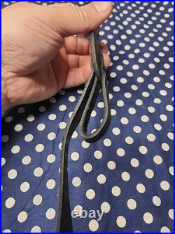 Black Leather Orange Weaved Stitched Rifle Sling W Uncle Mikes Swivels