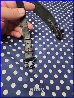 Black Leather Orange Weaved Stitched Rifle Sling W Uncle Mikes Swivels