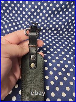 Black Leather Orange Weaved Stitched Rifle Sling W Uncle Mikes Swivels