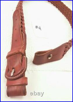 Braided Leather Rifle Sling 34 Inches 1 Swivels Kassnar #4 Made in Spain