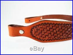 Brand New Handmade Hand Tooled Leather Rifle Sling Shoulder Strap