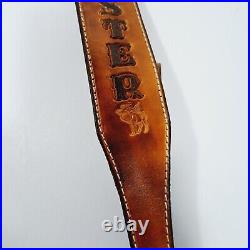 Brown Leather Padded Adjustable 2.5 Rifle Sling Stamped Winchester