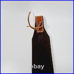 Brown Leather Padded Adjustable 2.5 Rifle Sling Stamped Winchester