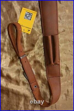 Brown Leather Padded Cobra Rifle Sling with non-slip back & Bullet Pouches