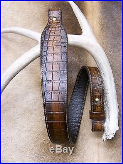 Brown Leather Rifle Sling, Handcrafted in USA, Seelye Leather Works, Economy AA