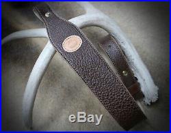 Brown Leather Rifle Sling, Seelye Leather Works, Water Buffalo, Made in USA