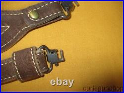 Brown Suede Leather Rifle Sling Semi Cobra Style