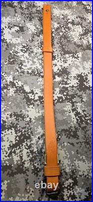 Brownell Latigo Leather Military Buckle Rifle Sling With Swivels