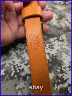 Brownell Latigo Leather Military Buckle Rifle Sling With Swivels