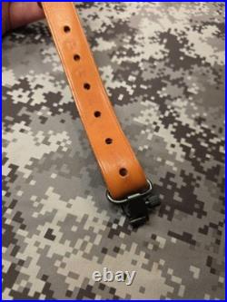 Brownell Latigo Leather Military Buckle Rifle Sling With Swivels