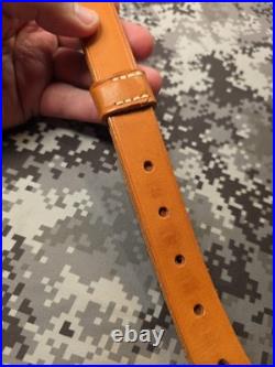 Brownell Latigo Leather Military Buckle Rifle Sling With Swivels