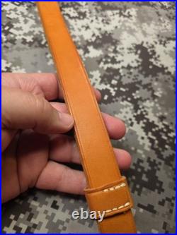 Brownell Latigo Leather Military Buckle Rifle Sling With Swivels