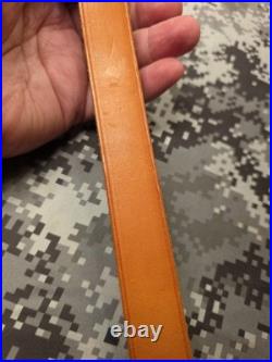 Brownell Latigo Leather Military Buckle Rifle Sling With Swivels