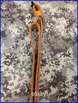 Brownell Latigo Leather Military Buckle Rifle Sling With Swivels