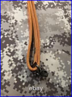 Brownell Latigo Leather Military Buckle Rifle Sling With Swivels