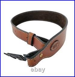 Browning Heritage Fancy Stiching Rifle Sling Suede Backing Leather Brown Custom Browning Heritage Fancy Stiching Rifle Sling Suede Backing Leather Brown Custom