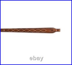 Browning Heritage Fancy Stiching Rifle Sling Suede Backing Leather Brown Custom Browning Heritage Fancy Stiching Rifle Sling Suede Backing Leather Brown Custom