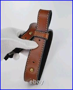 Browning Heritage Fancy Stiching Rifle Sling Suede Backing Leather Brown Custom Browning Heritage Fancy Stiching Rifle Sling Suede Backing Leather Brown Custom