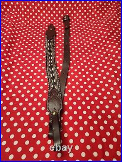 Browning Horesehair Leather Rifle Sling Thumbhole Buckle With Swivels