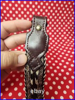 Browning Horesehair Leather Rifle Sling Thumbhole Buckle With Swivels