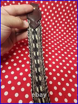 Browning Horesehair Leather Rifle Sling Thumbhole Buckle With Swivels