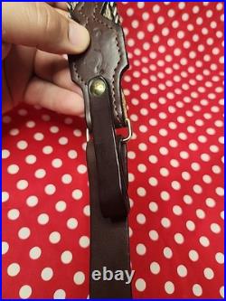 Browning Horesehair Leather Rifle Sling Thumbhole Buckle With Swivels