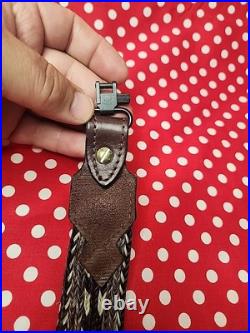 Browning Horesehair Leather Rifle Sling Thumbhole Buckle With Swivels