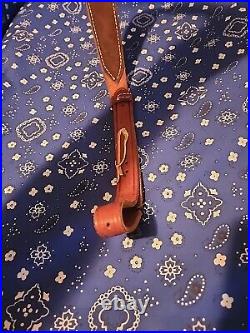 Bucheimer A-77w Tooled Stitched Suede Backed Leather Rifle Sling With Swivels