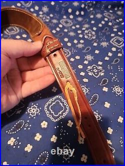 Bucheimer A-77w Tooled Stitched Suede Backed Leather Rifle Sling With Swivels