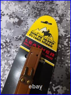 Butler Creek Leather Military Rifle Sling Plain Leather Rifle Shotgun. 22 Sling