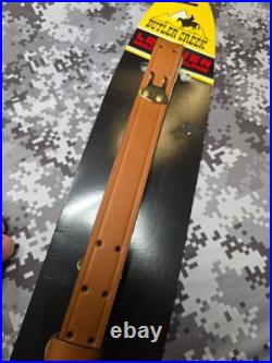 Butler Creek Leather Military Rifle Sling Plain Leather Rifle Shotgun. 22 Sling