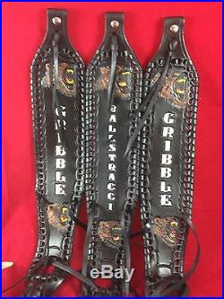 Custom Hand Made Leather Rifle Sling, Hunting, Padded, Thumb Hole, Tooled