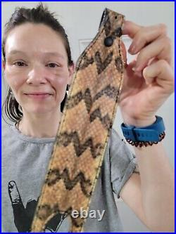 Canebreak Rattlesnake padded rifle sling, Authentic rattlesnake skin handmade