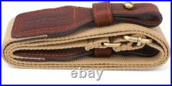 Canvas Leather Gun Sling for Rifle, 2-inch Wide Shotgun Strap with Swivels