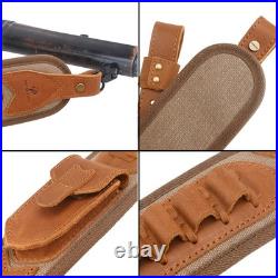 Canvas Leather Rifle Shell Holder Sling for 30-30.30-06.45-70.308cal 12GA