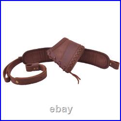 Canvas Rifle Butt Cover + Leather Shell Holder Sling for. 30-06.22LR 12GA. 30-30