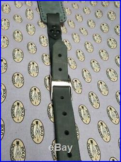 Chevron tooled leather rifle sling