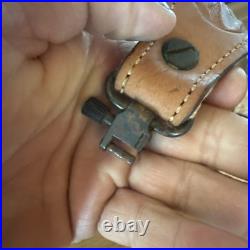 Cobra Bianchi Cobra #70 White Stitched Tooled Sheep Backed Leather Rifle Sling