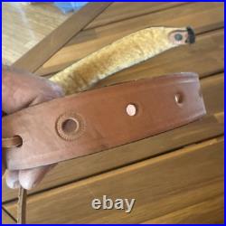 Cobra Bianchi Cobra #70 White Stitched Tooled Sheep Backed Leather Rifle Sling