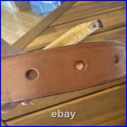 Cobra Bianchi Cobra #70 White Stitched Tooled Sheep Backed Leather Rifle Sling